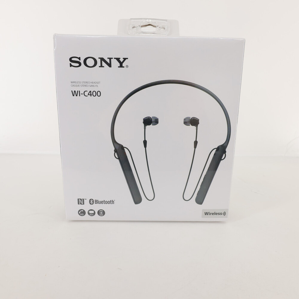 Sony WI C400 Wireless Stereo Headset Black Bluetooth Neckband Earbuds In Ear